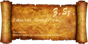 Zabolai Szonóra névjegykártya